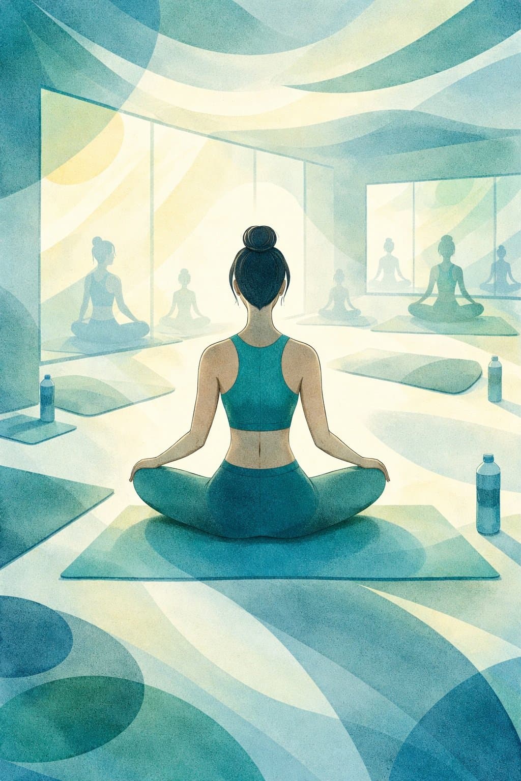 Yoga studio mat and practice space